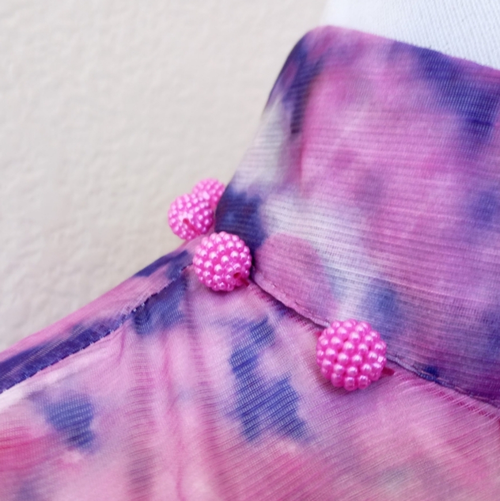 Beulah Lavender Floral Ruffled Long Sleeve Mini Dress - Picture 7 of 10